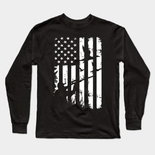 Cool USA Duck Hunting Shirt, Outdoor Duck Hunters Long Sleeve T-Shirt